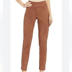Krazy Larry Pull On Faux Suede Pants Size 6 —Camel Tan